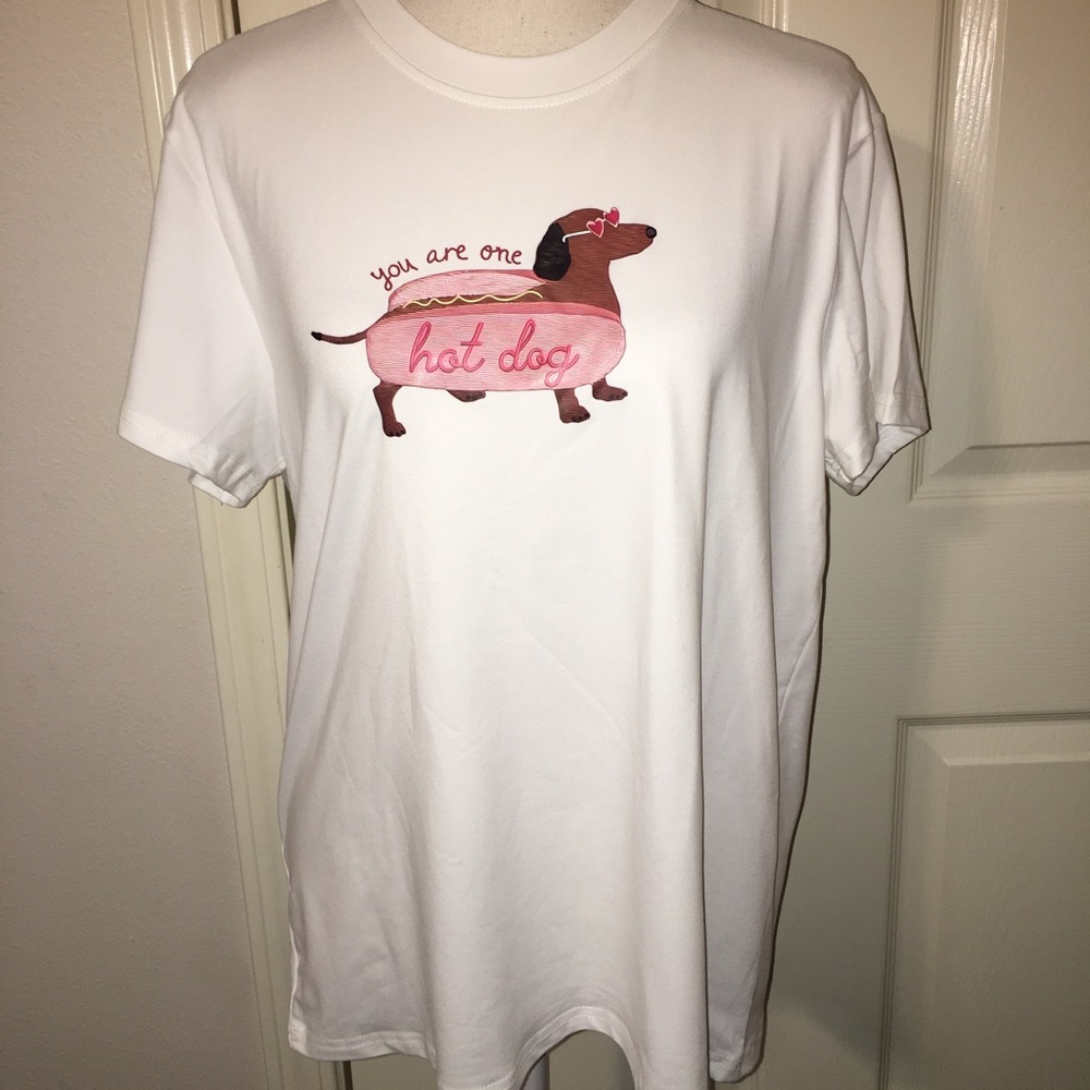 NWOT Shein Hot Dog Dachshund Tee